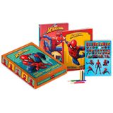 Box Com Livros De Histórias E Colorir Do Homem-aranha
