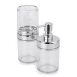 Kit Banheiro Acessórios Pia Acquaset Transparente 2 Peças
