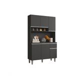 Kit Cozinha Compacta 105cm Com 6 Portas 1 Gaveta Márcia Cinza