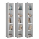 Estante Livreiro Com Prateleiras Janaína Kit 3 Unid Branco
