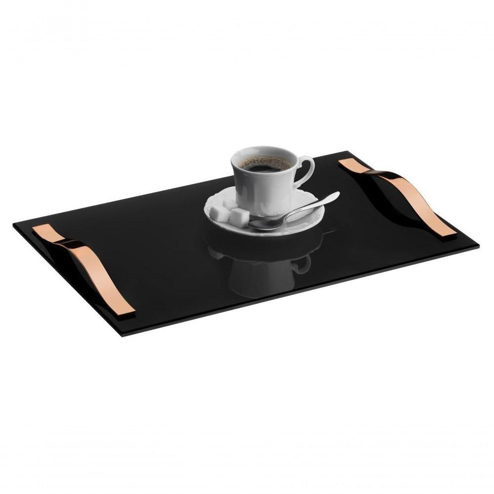 Bandeja Aparador Vidro Para Bebidas Bar Banheiro Casa 40x25 Organizador Decorativa Decoração