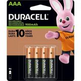 Pilha Recarregável Aaa 900mah (c-4 Pilhas) Duracell [f002]