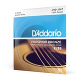 Encordoamento Violão Aço 12c 10-47 D Addario Phosphor Ej38 [f035]