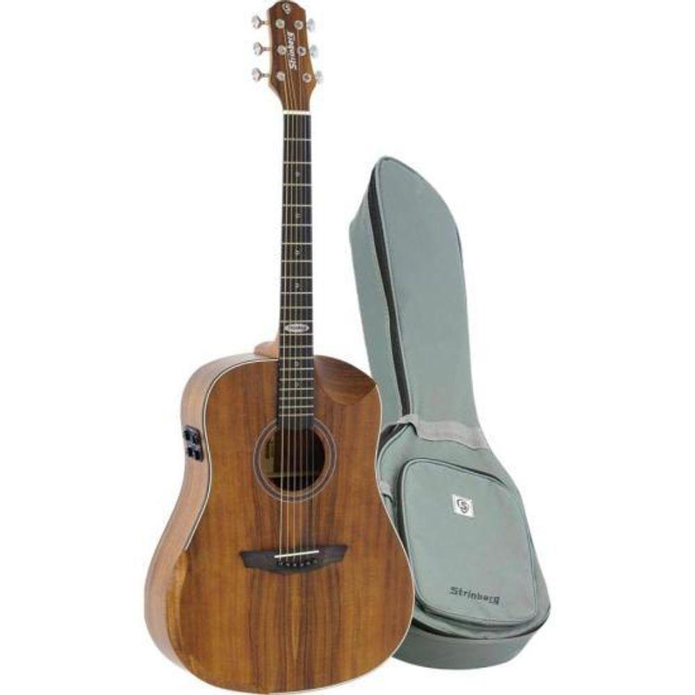 Violão Eletroacústico Strinberg Sd301hcr Folk Koa Satin Com Bag [f002]