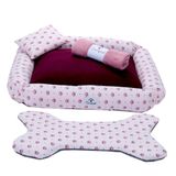 Kit Cama Pet Cachorro Ou Gato Realeza Rosa Tam: G 04 Peças [f101]