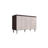 Balcão Gabinete Para Pia Andreia Sem Tampo 120cm 2 Portas 3 Gavetas Marrom