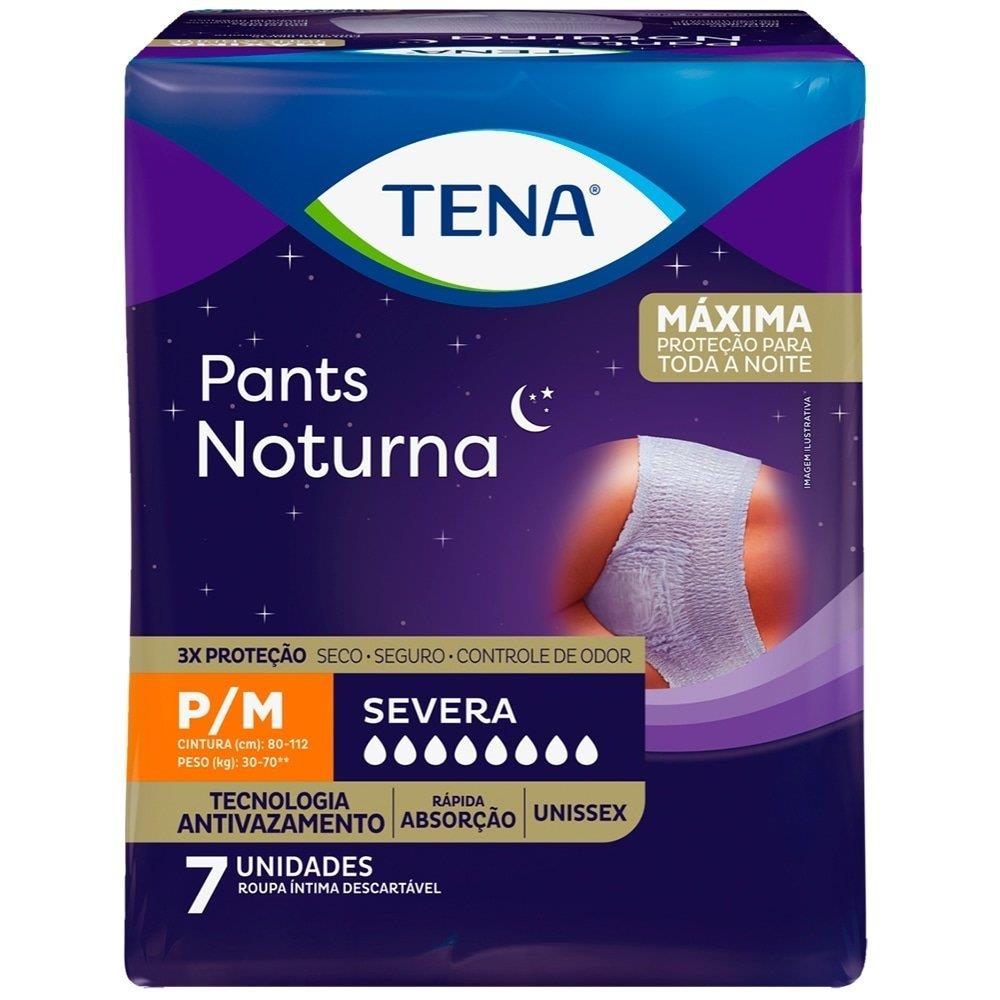 Fralda Descartável Geriátrica/adulto Tena Pants Noturna Tamanho P/m 8 Pacotes Com 7 Tiras