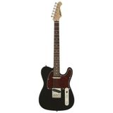 Guitarra Aria Teg-002 Black With Red Tortoise Pickguard [f002]