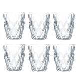 Jogo De Copo De Água E Suco De Vidro Diamante 6 Unid. 260ml