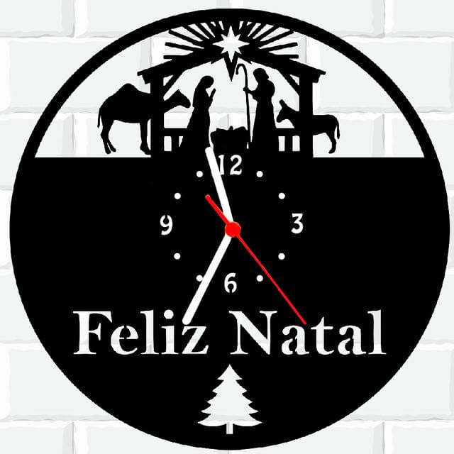 Relógio Parede Vinil Lp Ou Mdf Feliz Natal 2