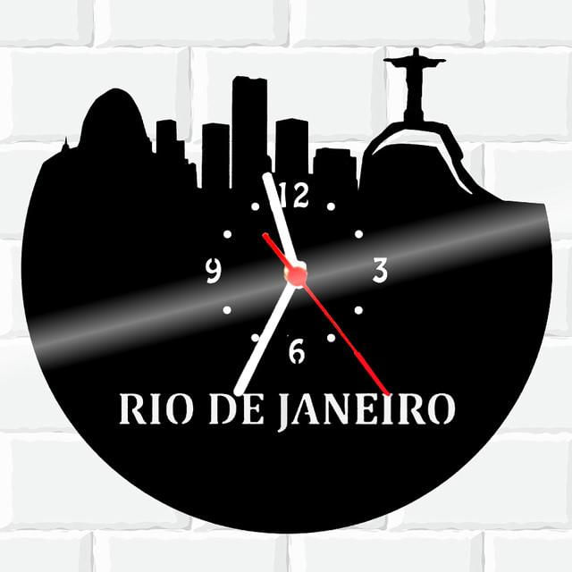 Relógio Parede Vinil Lp Ou Mdf Rio De Janeiro Cidade