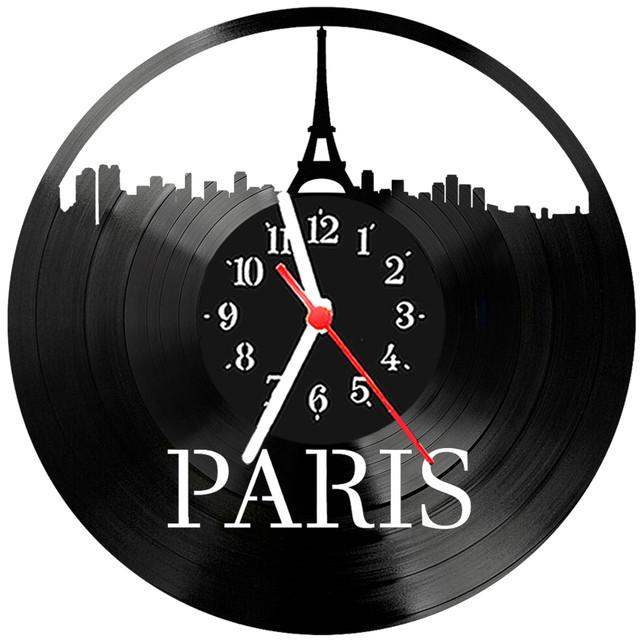 Relógio Parede Vinil Lp Ou Mdf Paris França 2