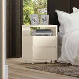 Mesa De Cabeceira 2 Gavetas Lacy Henn Off White