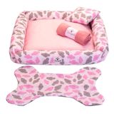 Kit Cama Pet Cachorro Ou Gato Nuvens Rosa Tam: G 04 Peças [f101]