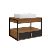 Gabinete Para Banheiro Harley Com 1 Gaveta E Cuba Dalla Preto-canela-preto Preto-canela-preto