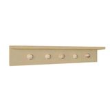 Cabideiro De Parede Pendurador Pinus Natural Em Mdf