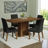 Conjunto Sala De Jantar Mesa Tampo De Madeira 4 Cadeiras Rustic/oxford Keila Madesa