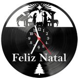 Relógio Parede Vinil Lp Ou Mdf Feliz Natal 2