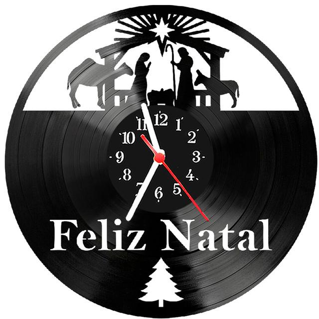 Relógio Parede Vinil Lp Ou Mdf Feliz Natal 2