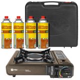 Mini Fogao Fogareiro Portatil A Gas Duo Ceramik Nautika + 4 Gas 227gr