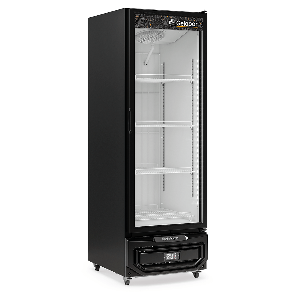 Freezer/expositor Vertical Gptf-570 Lp Pr Preto - 578l Led Perimetral Sorvetes E Produtos Congelados - Gelopar 220v Gelopar