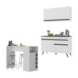 Cozinha Compacta Com Bancada Americana 1 Porta Veneza Multimóveis Mp2207 Branco/preto