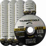 Disco Corte Aço Inox 4.1/2 X 1,0mm Kit 100 Peças 22026 Thunder Tools
