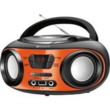 Rádio com CD, FM, Potência 8WRMS, Bluetooth, Entradas USB e Auxiliar Mondial UP BX-18 Preto/Laranja