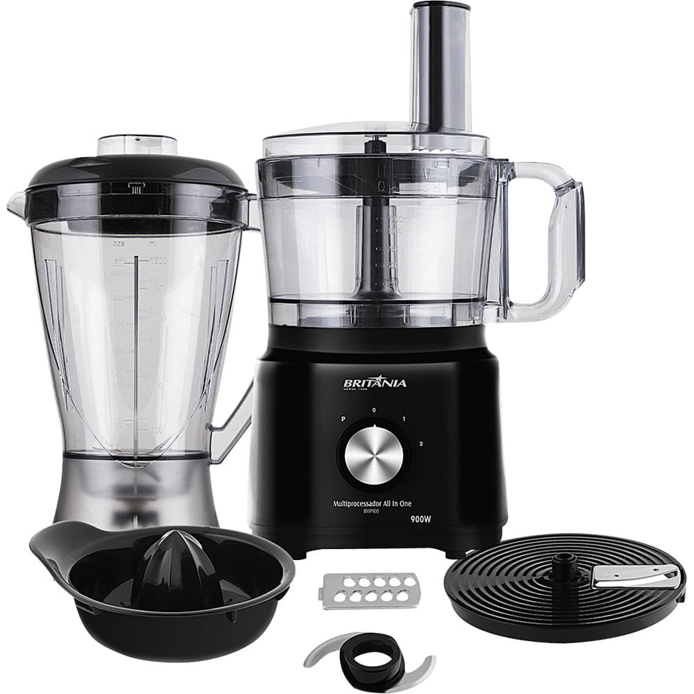 Multiprocessador Com Liquidificador Britânia All In One Bmp900p Preto 127v