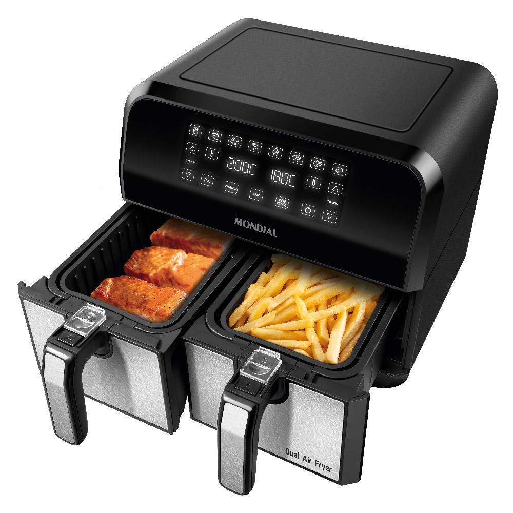 Fritadeira 8l Air Fryer Dual Afd01  Mondial  Preto 127v Fritadeira 8l Air Fryer Dual Afd01 Mondial Preto 127v