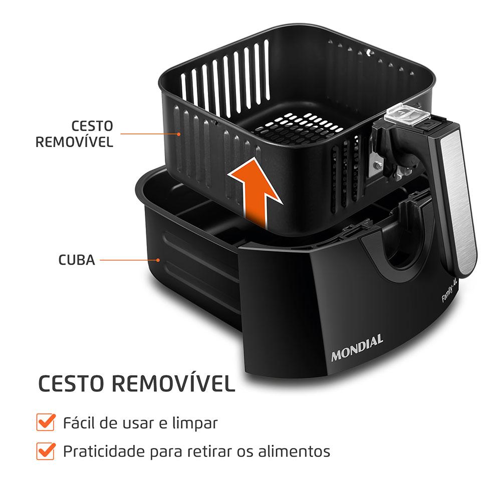 Fritadeira Air Fryer 4l Mondial Afn40le Preta 127v