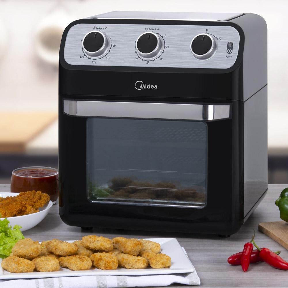 Fritadeira Air Fryer 12l Midea Oven Ffa20p1 Preta 127v