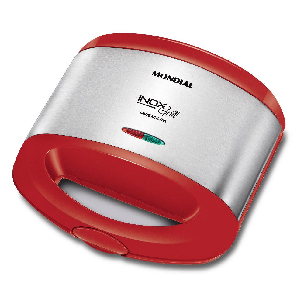 Sanduicheira Grill Mondial Red Premium S-19 Vermelha E Prata 127v