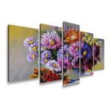 Quadros Decorativos Flores Pintura A Óleo Abstrato Mosaico
