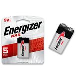 Pilha Alcalina 9v Max Energizer Bateria 9 Volts 6lr61 6f22 1 Unidade
