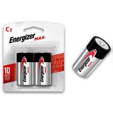 Pilha Alcalina C Max Energizer Bateria Média Lr14 2 Unidades