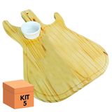 Kit 5 Tabuas Guitarra Para Servir Lanches E Porções Com Ramekins - Castellmaq U Unica Unica