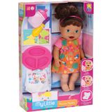 Boneca Primeira Papinha Morena Divertoys My Little 8105