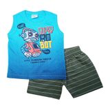 Conjunto Bebê Menino Regata Azul Tamanho M - Fakini Forfun