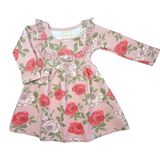 Vestido Manga Longa Infantil Rosê Floral - Playground