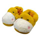 Pantufa 3d Vaca Infantil Solado De Borracha Bichinho Vaquinha Pelúcia Inverno 1 Par