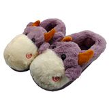 Pantufa 3d Vaca Infantil Solado De Borracha Bichinho Vaquinha Pelúcia Inverno 1 Par