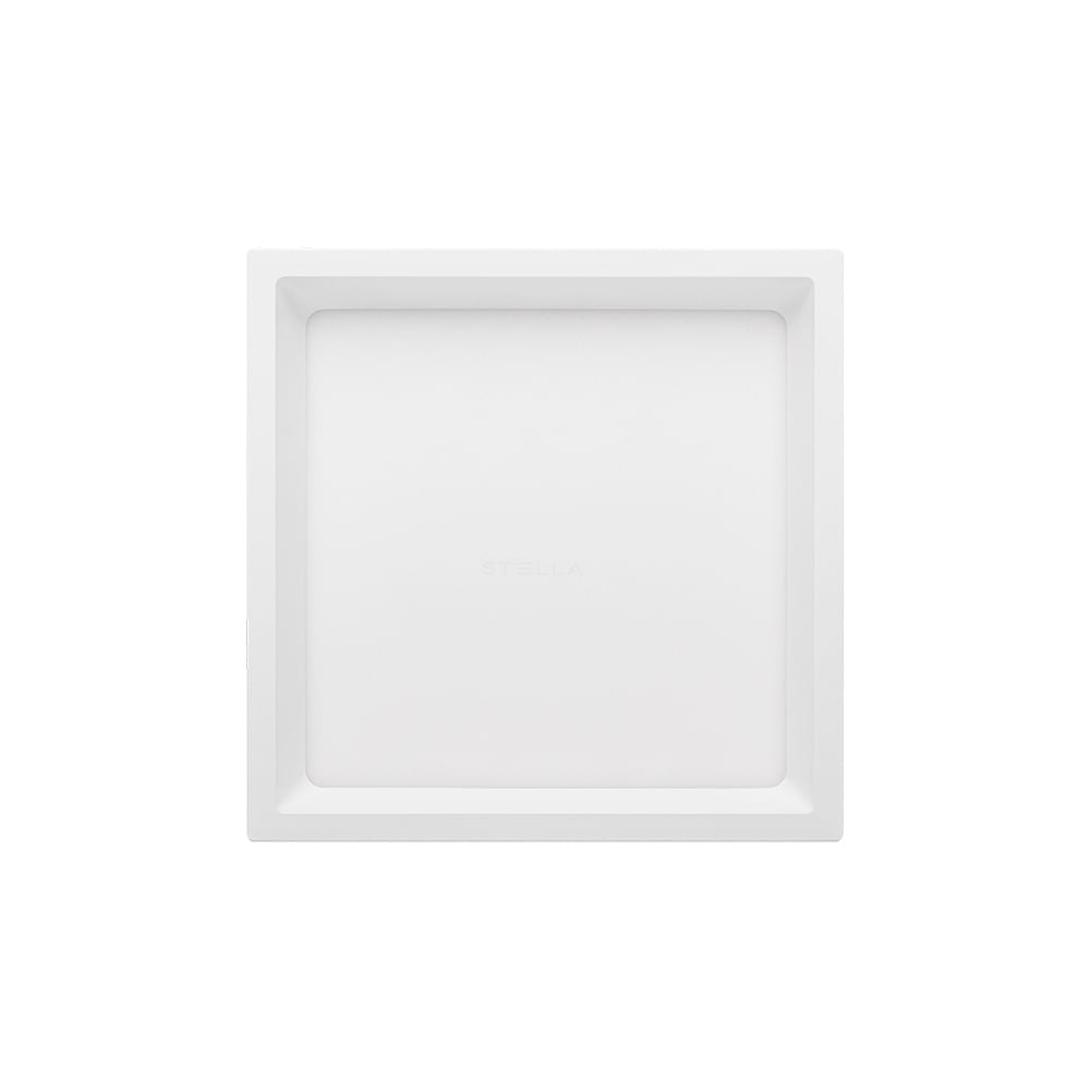 Painel De Led Stella Quadrado Deep De Sobrepor Recuado 17w Bivolt Branco 4000k Luz Neutra