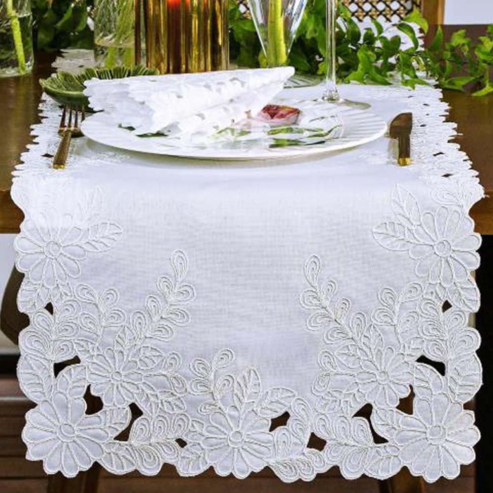 Caminho De Mesa Retangular Passione 40x140cm - Catran Branco