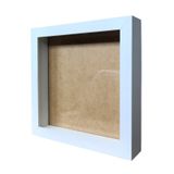 Quadro Moldura Caixa Alta 22x22cm Branco Com Vidro