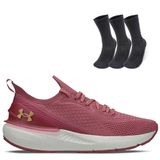 Kit 1 Tênis De Corrida Feminino Under Armour Charged Quicker E 1 Pct Com 3 Pares De Meia Cano Alto