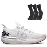 Kit 1 Tênis De Corrida Masculino Under Armour Charged Quicker E 1 Pct Com 3 Pares De Meia Cano Alto