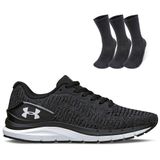 Kit 1 Tênis De Corrida Masculino Under Armour Charged Skyline 3 Se E 1 Pct Com 3 Pares De Meia Cano Alto