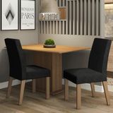 Conjunto Sala De Jantar Mesa Tampo De Madeira 2 Cadeiras Rustic/oxford Manu Madesa