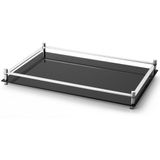 Bandeja Decorativa Aparador Vidro Preto Bar 45x30 Cm Bebidas Garrafas Objetos De Decoração Casa